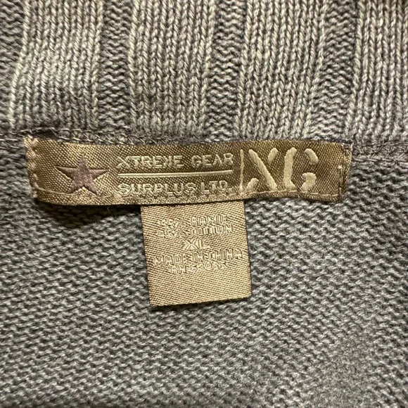 VTG Extreme Gear Military 1/4 Zip Men's XL Brown Surplus LTD - Picture 2 of 5